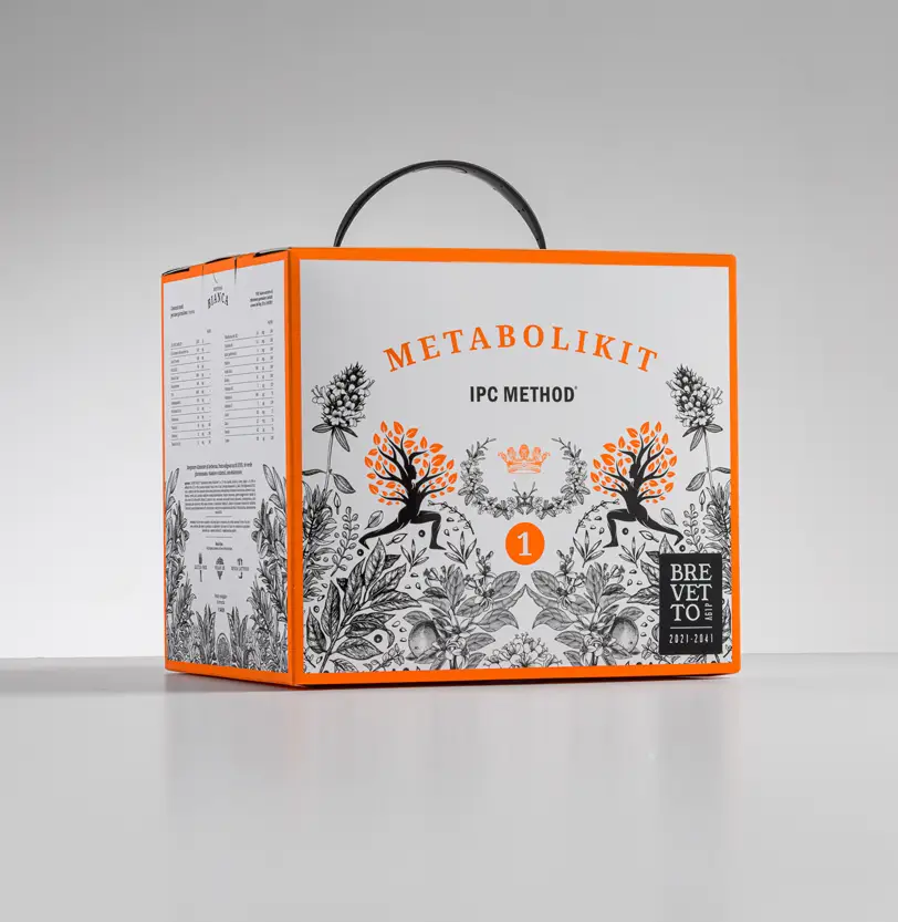 Metabolikit 1 Aktivierung – IPC Methode, 21 Tage, Box mit orangefarbener Kontur (Vorderseite)